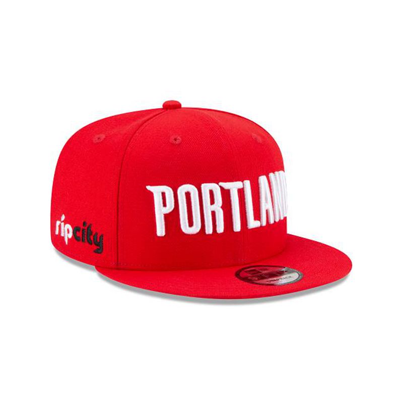 NBA Portland Trail Blazers Statement Edition 9Fifty Snapback (WOM3719) - Red New Era Caps